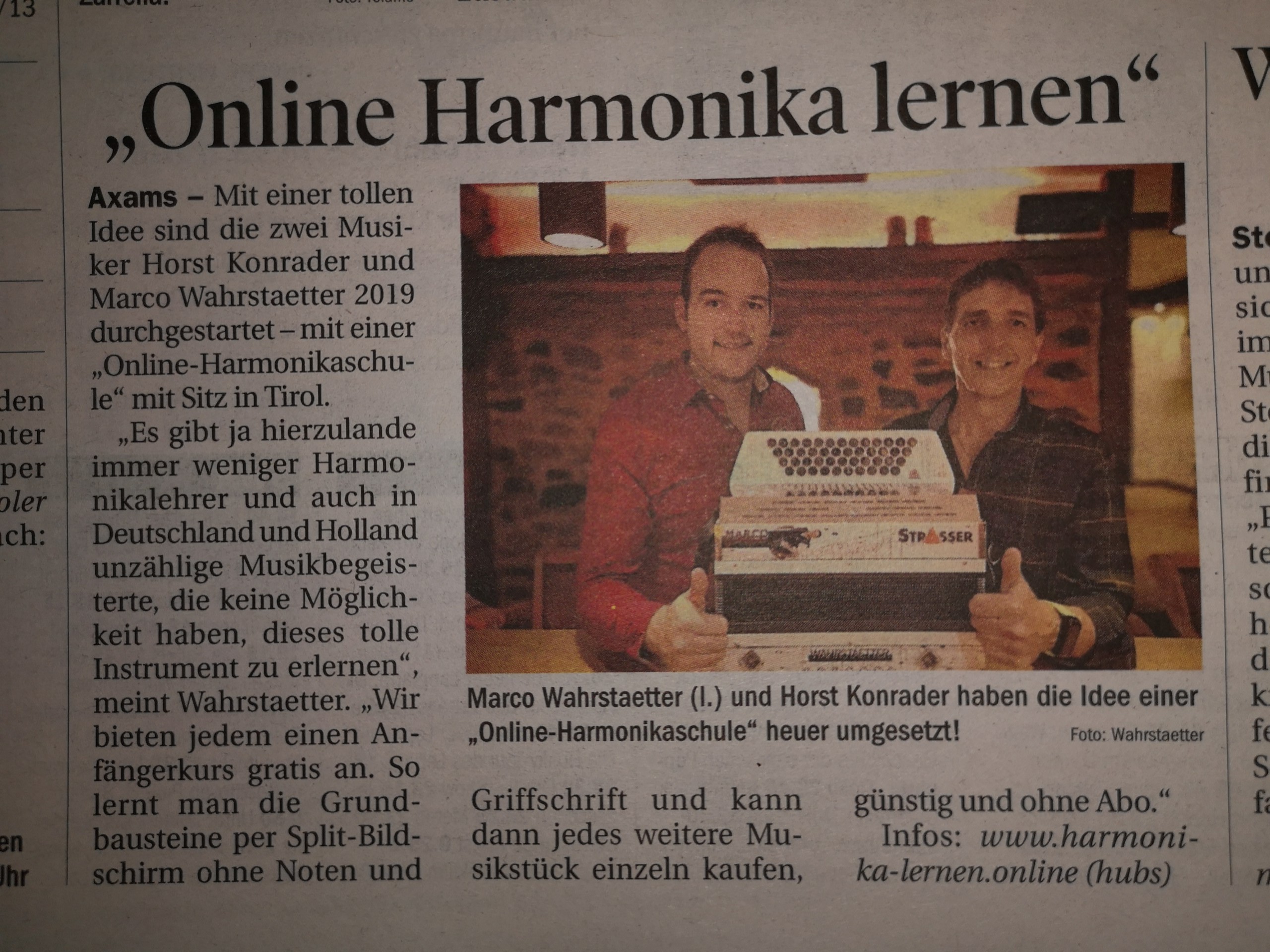 TT-Zeitungsartikel vom 29. Dezember 2019